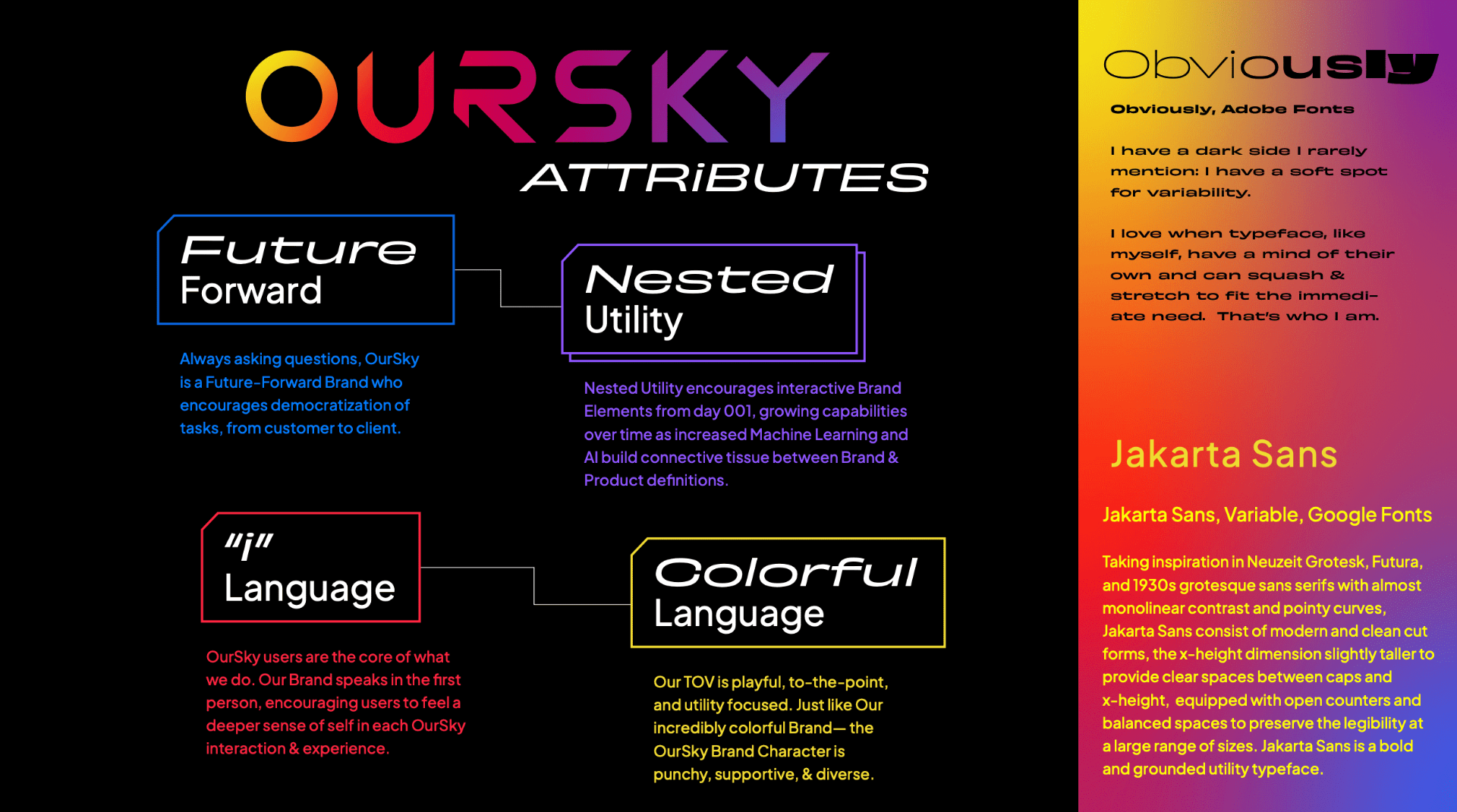Oursky brand attributes